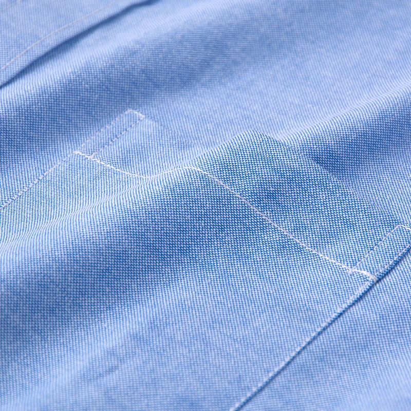 Men Cotton Casual Shirt Oxford Solid Color Non-iron Anti Wrinkle DP Finishing Comfortable