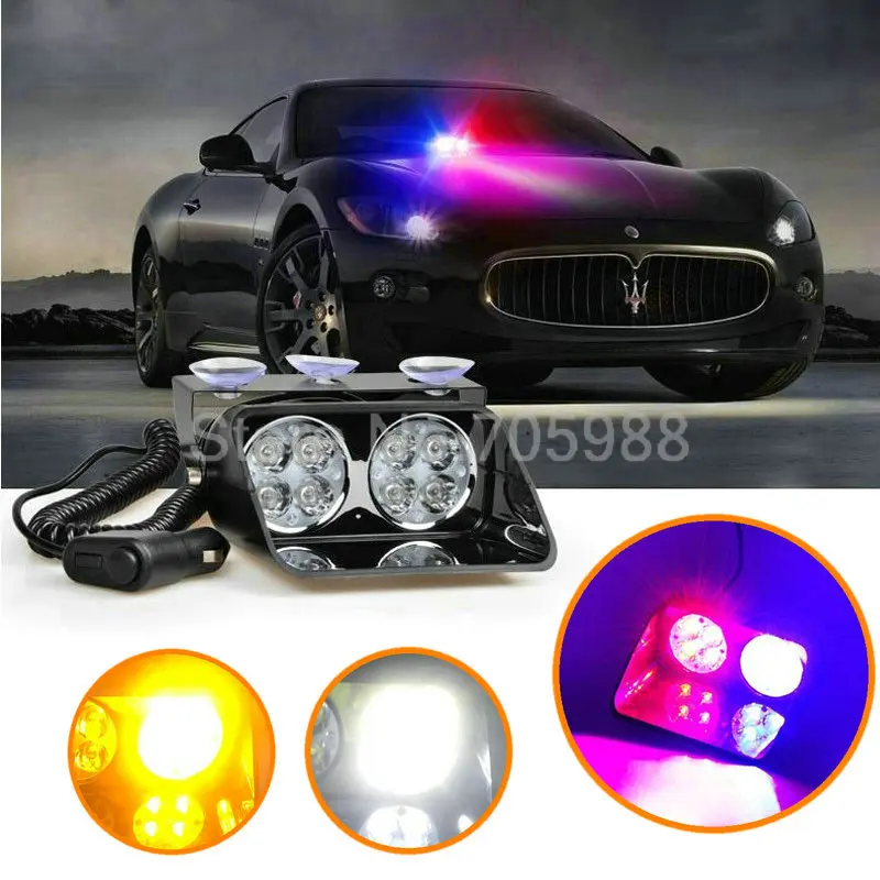 

8 LED Strobe Flash light, Car Warning Police Light , Flashing Firemen Fog lamp