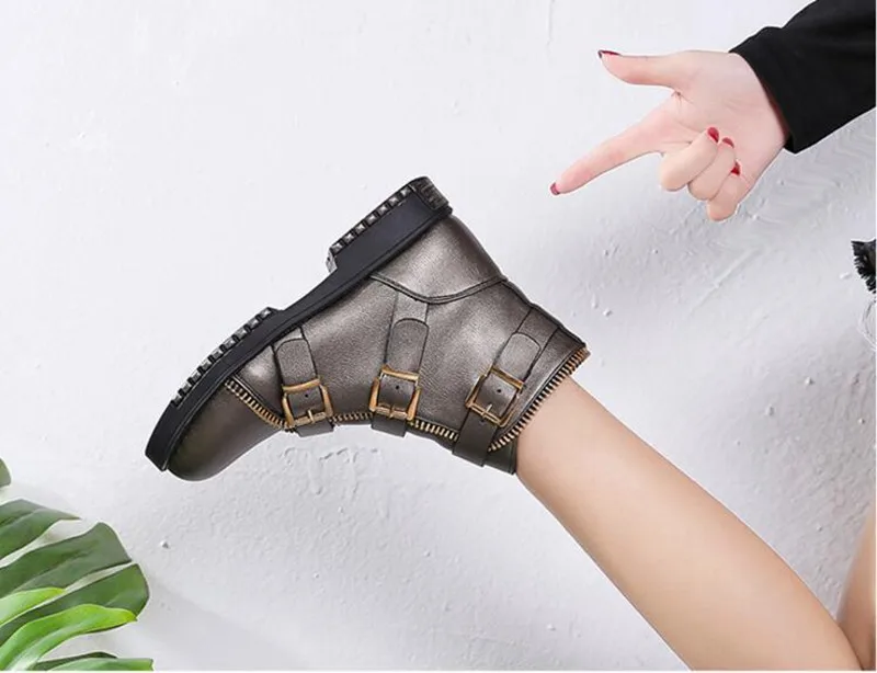 COOTELILI Fashion Zipper Boots Women Shoes Woman Ankle Boots For Women 4cm Heel Winter Autumn Rubber Boots Women 35-40 (5)