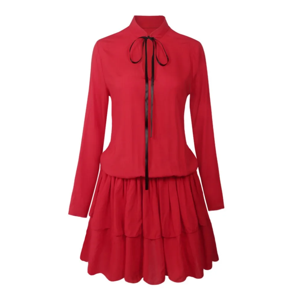 2017 Europe and the United States fashion women's cotton and cotton leaf edge fashion Peng Peng dress special (2)