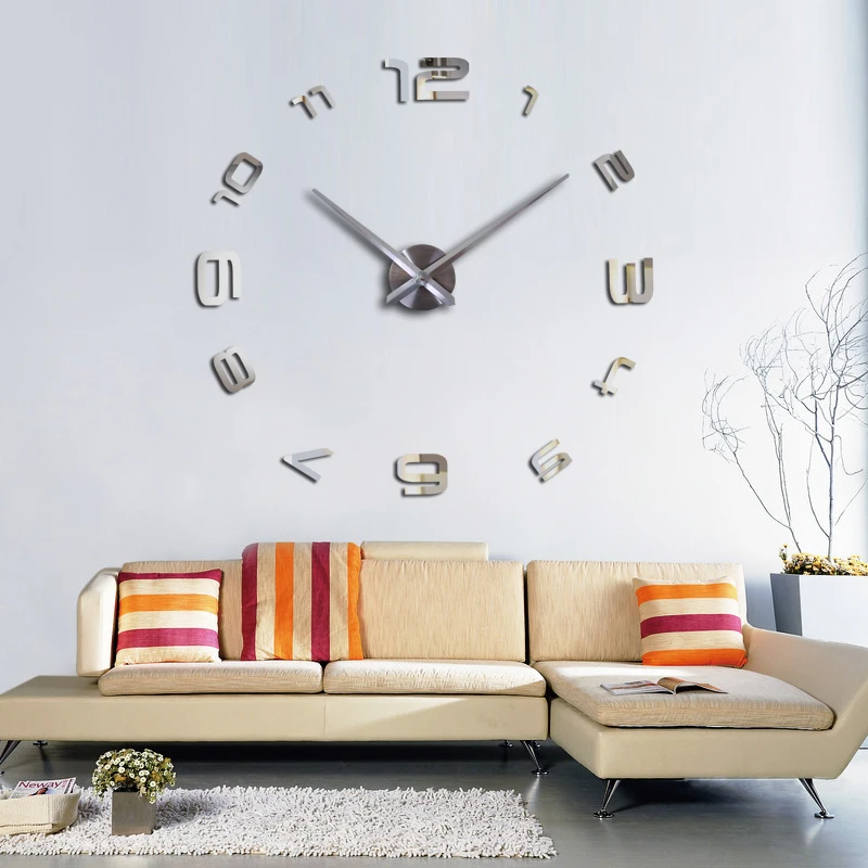 Лучшие продажи 3D модные настенные часы кварцевые Стрелка для часов домашний декор одиночные наклейки на стену часы гостиная натюрморт