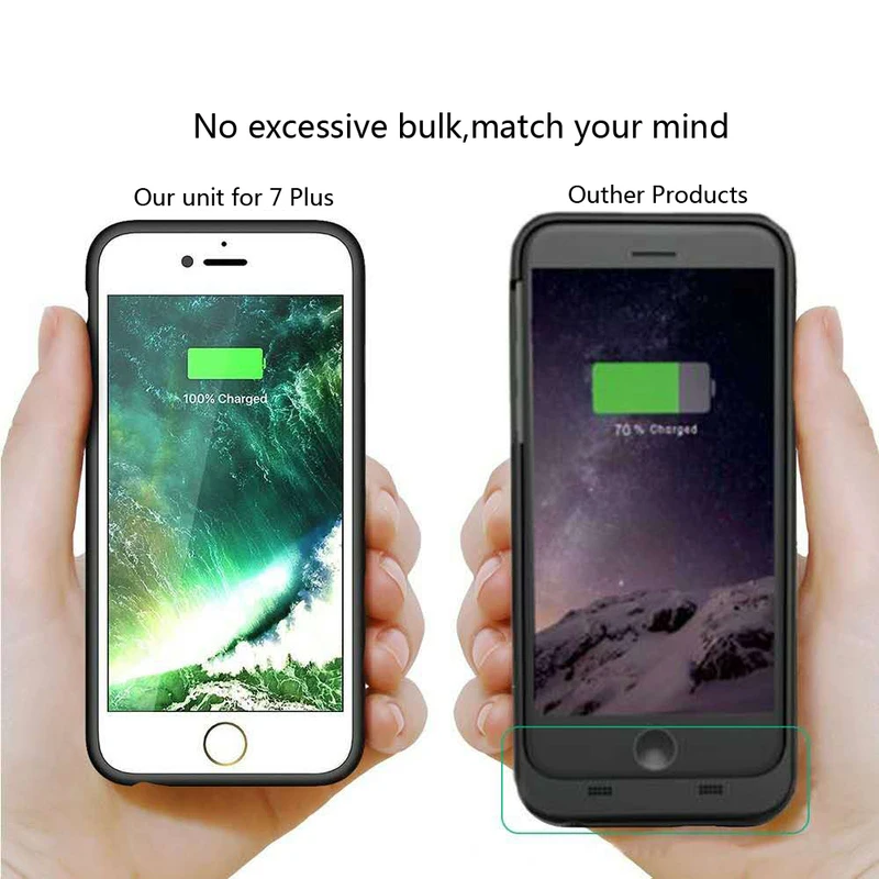 Neng 3000/4000 мАч перезаряжаемый чехол для зарядки аккумулятора iPhone 6 6s 7 8 Plus ультра