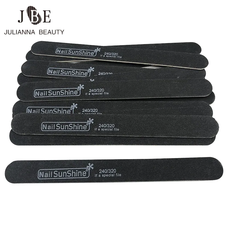 50pcs Nail File Sanding Buffer Block 240/320 Sandpaper Pedicure Manicure Buffing Polish Black Tool Lime a Ongle Professional