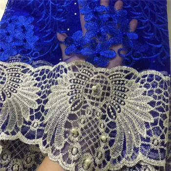 

tissu African Tulle Lace dress fabric 5yard french tulle lace high quality peach lace embroidery with beads for wedding(16L-12