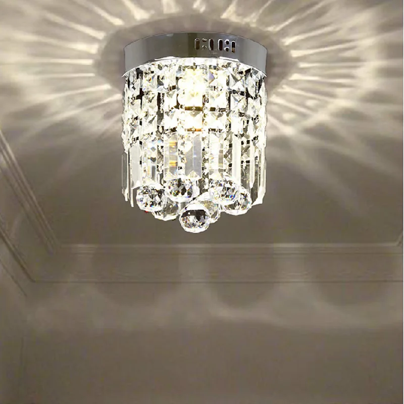 Hall Light Corridor Lamp Modern Round K9 Crystal Ceiling Lamp Led