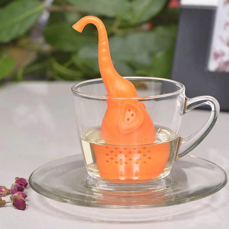 Симпатичный, в форме слона силиконовый заварочник фильтр для рассыпной чай травы диффузор для специй цветок Чай Ситечко для выпечки чай мешок
