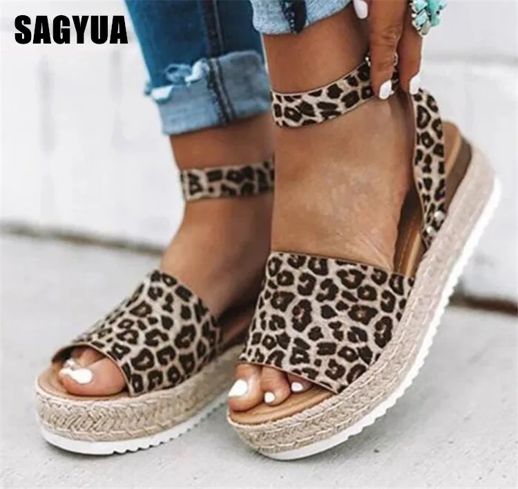 

Summer Women shoes Weaving Wedge Platform Sandals Suede Open Toe woman Casual shoes ladies Ankle buckle High heels pumps A485