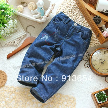 

Free shipping Retail new 2016 spring autumn kids pants baby jeans Trousers girls single casual pants children's denim pants