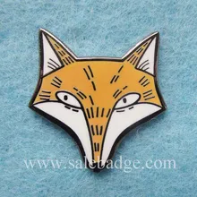 Штампованные жесткие эмалевые штифты металлический значок лисы на заказ