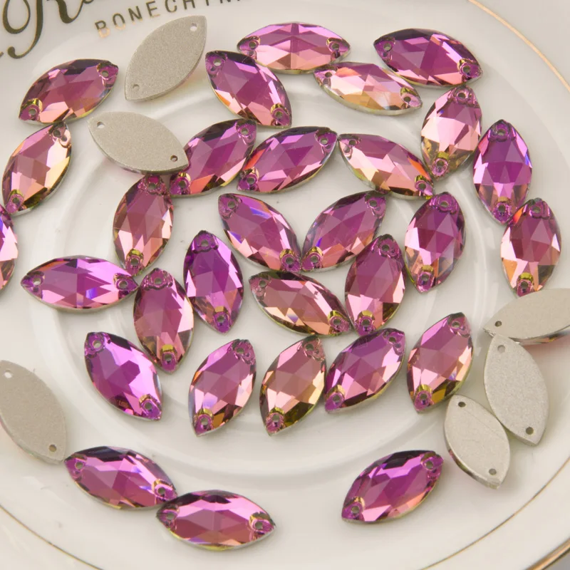 YANRUO 3223 Navette Horse Eyes Shape Sew On Crystal Glass flat back Rhinestones AAAAA Quality Stones For Clothes