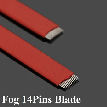 

100PCS 14 Pins Fog Needles Blade Tattoo Needles Permanent Makeup Eyebrow Pen Fog Manual Microblading Thin Blades