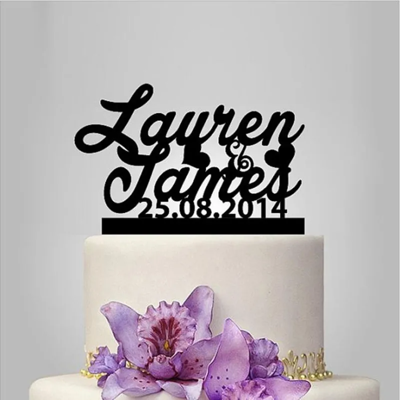 

Wedding Personalized Cake Topper,Custom Name Date Wedding Cake Toppers, Acrylic Cake Topper, Proposal bride to be Party Supplies
