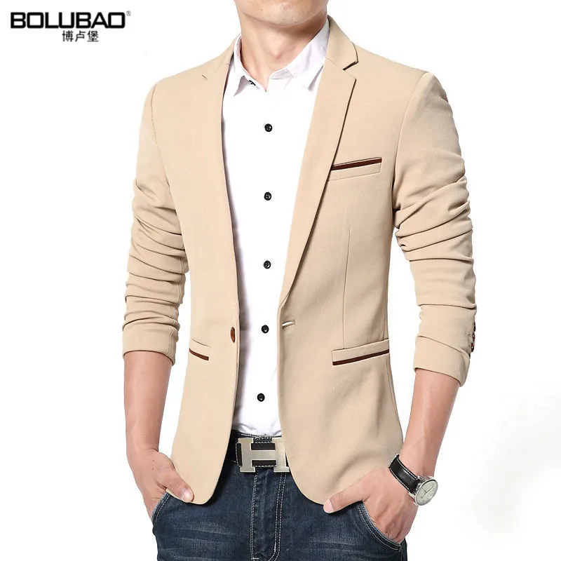 

BOLUBAO New Arrival Luxury Men Blazer New Spring Fashion Brand High Quality Cotton Slim Fit Men Suit Terno Masculino Blazers Men