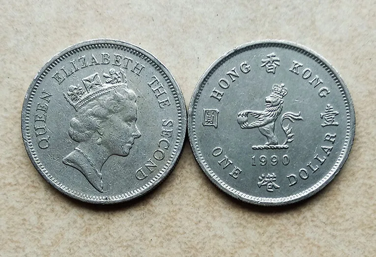 

25mm British HK One 1987-1992 ,100% Real Genuine Comemorative Coin,Original Collection