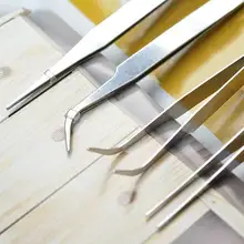 Горячая 4 шт./компл. Гвозди Искусство из нержавеющей стали пинцет ногти искусство изогнутые прямые инструменты щипцы режущие плоскогубцы пинцеты наборы SJ66