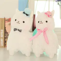 1 шт. Kawaii 35 см Alpacasso грязи лошадь стоя шляпа цилиндр плюшевые игрушки прекрасный мягкий чучело овец домашнего декора кукла подарок для детей