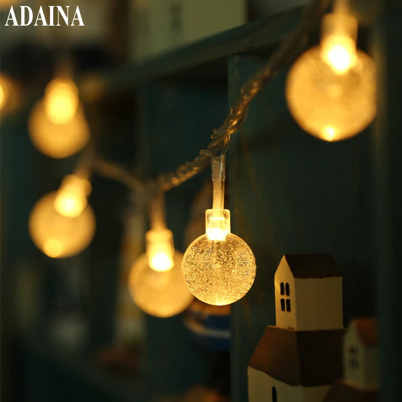 Гирлянда с хрустальными шариками 10 м 100|fairy string lights|string lightsgarland light |