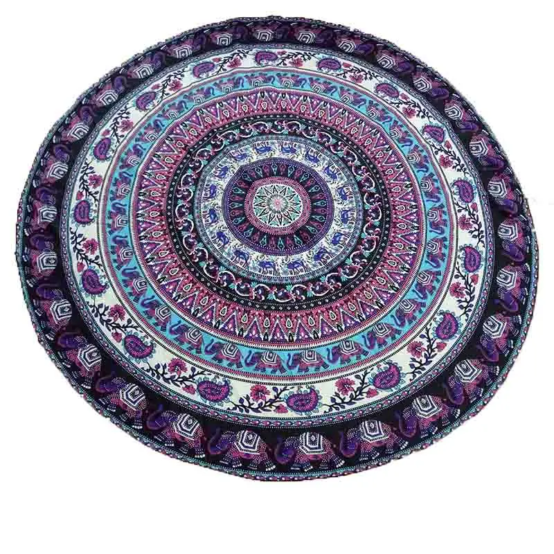 

Bohemia Mandala Tapestry Wall Tapestry Round Mat Indian Printed Carpet Mandala Blanket Beach Towel Throw Rug Outside Travel Mat