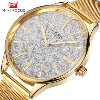 

MINIFOCUS Women Watches Top Brand Luxury Lady Gold Mesh Belt Waterproof Quartz Wristwatch Woman Fashion Casual Relogio Feminino