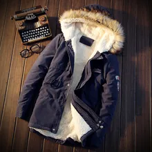 Winter Men’s Fashion Boutique Cotton Thickening Warm Pure Color Slim Casual Jackets Coats / Male Leisure Large Size Jacket Coats