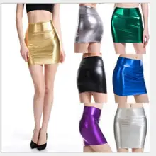 Женская юбка из искусственной кожи с высокой талией Облегающие юбки-карандаш винтажная юбка Сексуальная клубная одежда