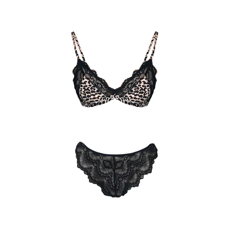 Womens Sexy Leopard Lace Lingerie Sleepwear Sets Temptation Underwear Women Underwear Bra Sweet Soft Bta 30MY07 (3)