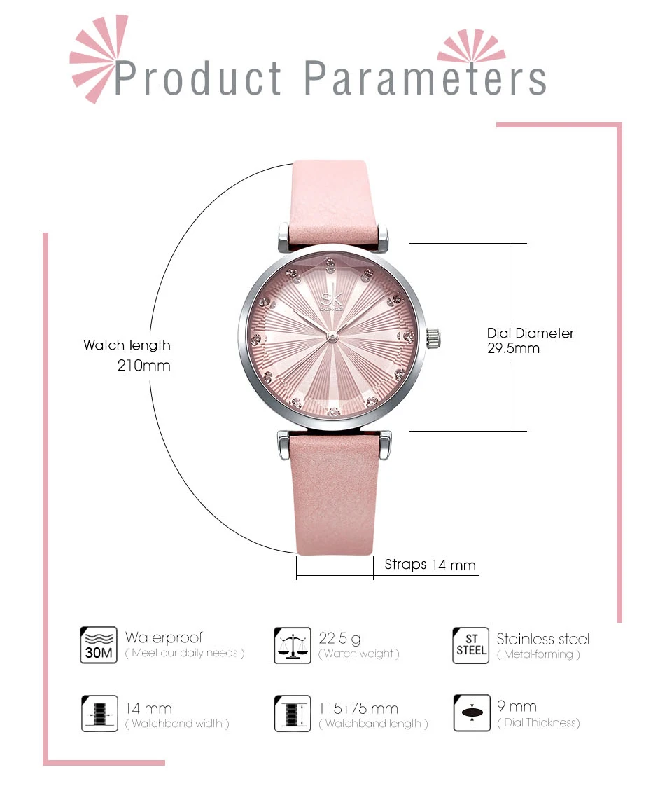 SK Luxury Brand Leather Ladies Wrist Watches Women Prism Quartz Watch For SHENGKE Female Clock reloj mujer 2019 relogio feminino (8)