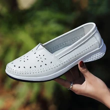 Weweya/летние женские лоферы на плоской подошве; обувь с отверстиями; Кожаные Мокасины; мокасины; женские балетки; женская обувь без застежки; повседневная обувь на плоской подошве; размеры