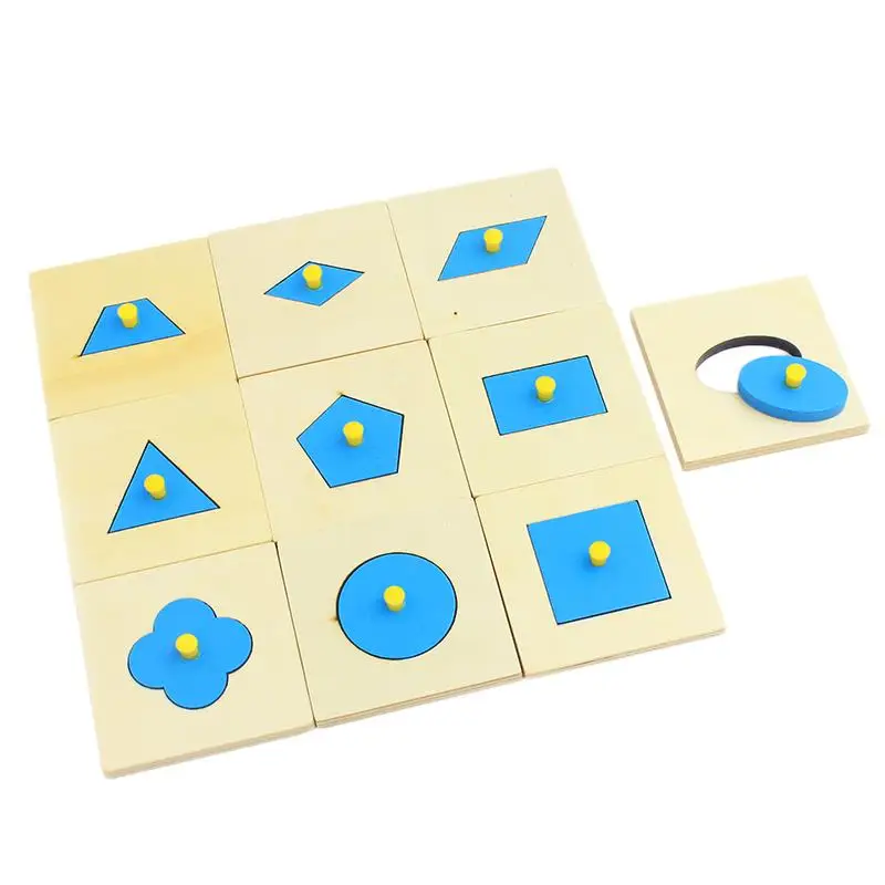 

Math Toys Wood Geometry Shape Insets Set/10 Pcs Early Childhood Education Preschool Training Kids Toys