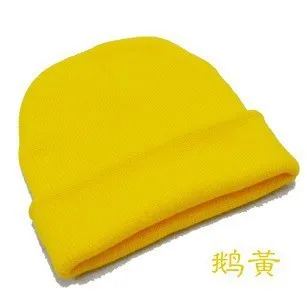 13 цветов, горячая распродажа 2013, модные вязаные неоновые женские шапочки для девочек, Осенние повседневные женские теплые зимние шапки унисекс - Цвет: yellow