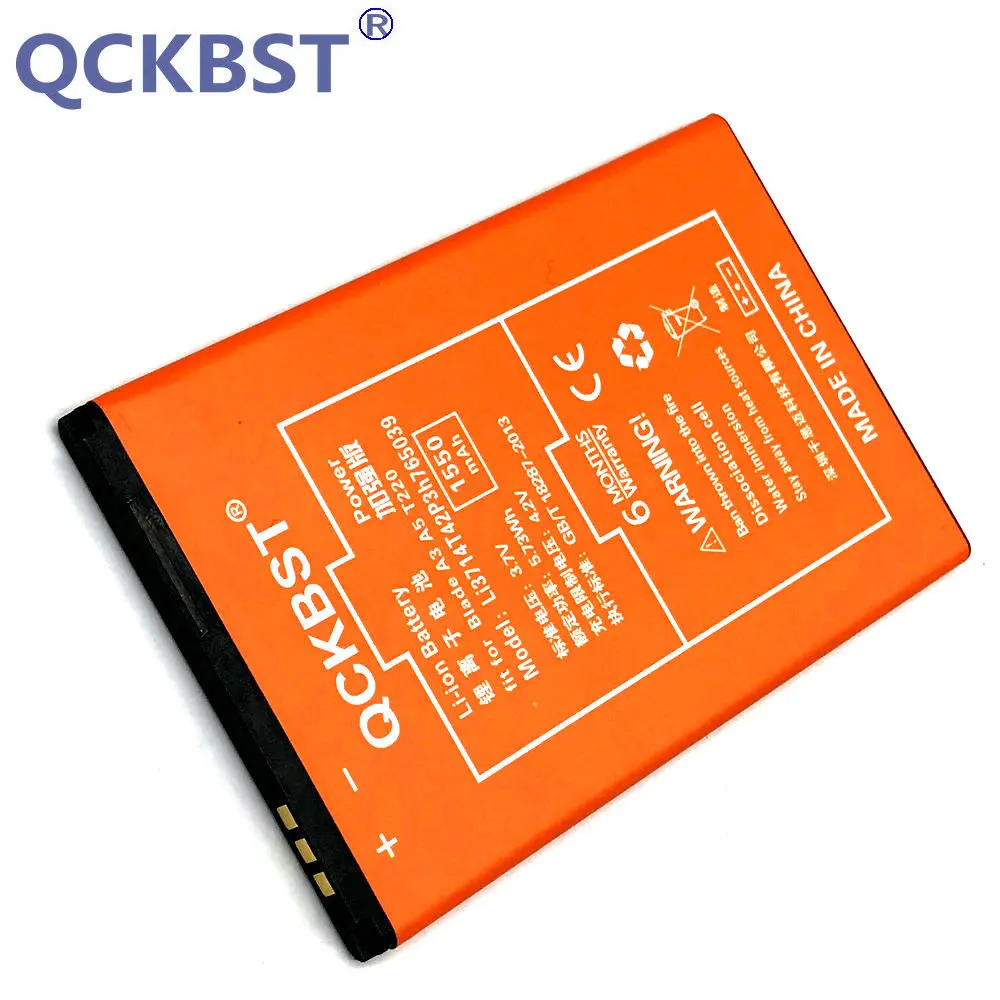 Аккумулятор QCKBST LI3714T42P3H765039 1550 мАч для телефона ZTE Blade A3 A5 AF5 T220 AF3 T221 литий ионные