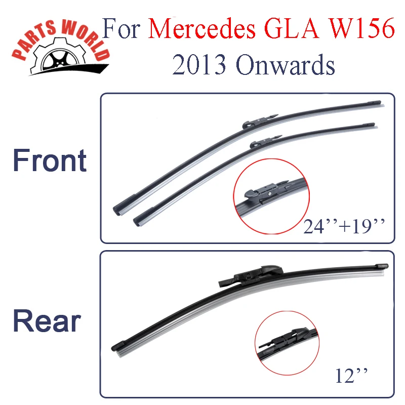 thumbnail image 2 of Front Windshield Wiper Blade Set For Mercedes-Benz GLK 250/350 (2010-2015) - 22" & 19" 2 of 13
