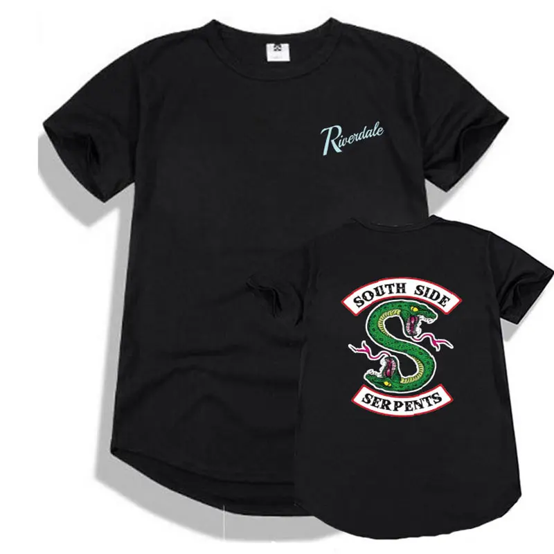 

Round hem t shirt Riverdale South Side Serpents t-shirt men Cotton Short Sleeve camisetas hombre Streetwear Riverdale T shirt