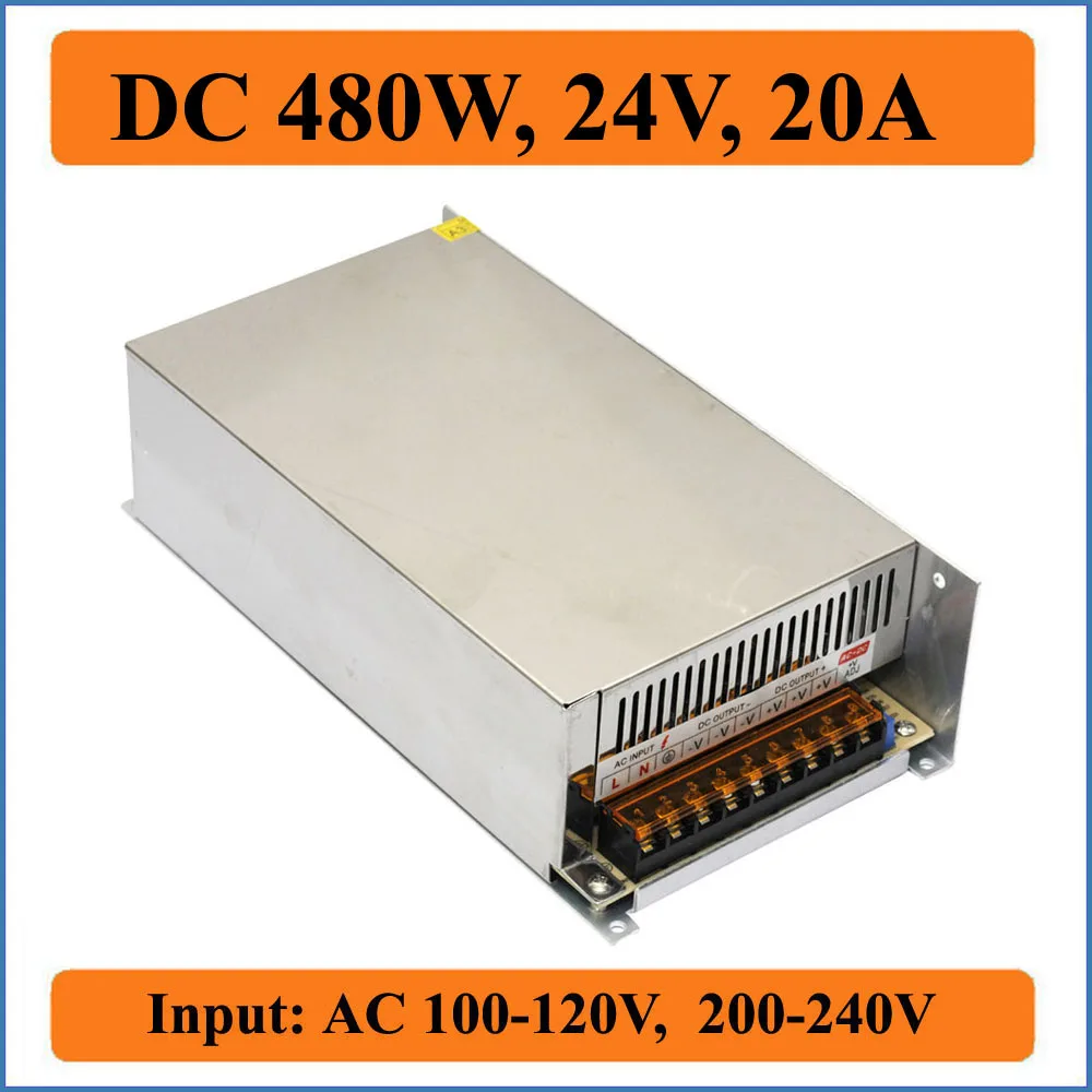 480W 24V 20A Switching Power Supply for LED Strip lights AC to DC SMPS unit for led Drivers