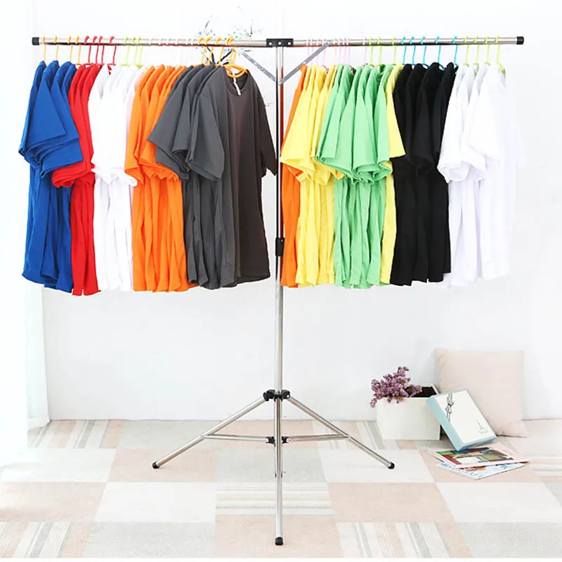  Home Decoration Accessories 125cm Foldable Clothes Hanger Adjustable Stainless Steel Clothes Drying