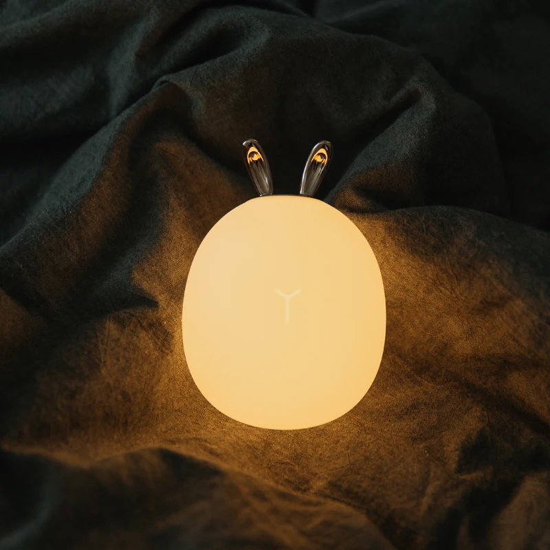 Светодиодный ночник Детские Спальня прикроватная лампа Подсветка силикон, безопасный для ребенка милый олень кролик usb прикроватные лампы