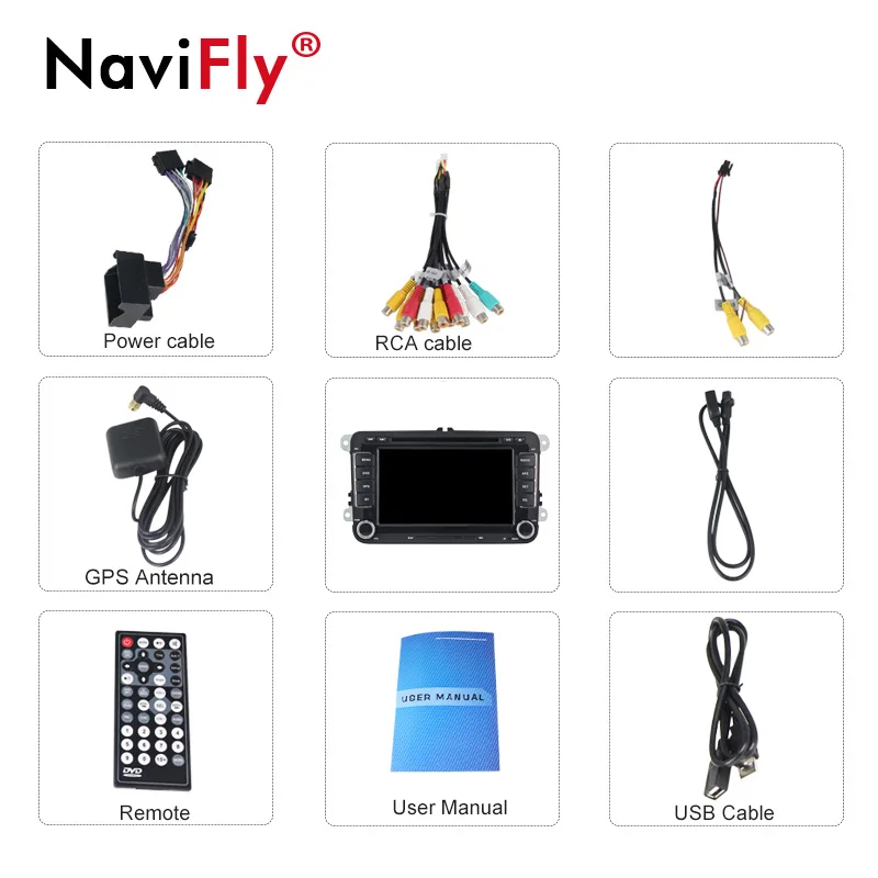 NaviFly автомобильный мультимедийный плеер 2Din автомобильный DVD для Volkswagen/Golf/Polo/Tiguan/Passat/b7/b6/SEAT/leon/Skoda/Octavia радио gps DAB