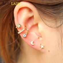 Новые Серьги Brincos Brinco 925 Стерлинговое фианит форма серьги-гвоздики для женщин Нежный изящный минималистичный простой милый Коло