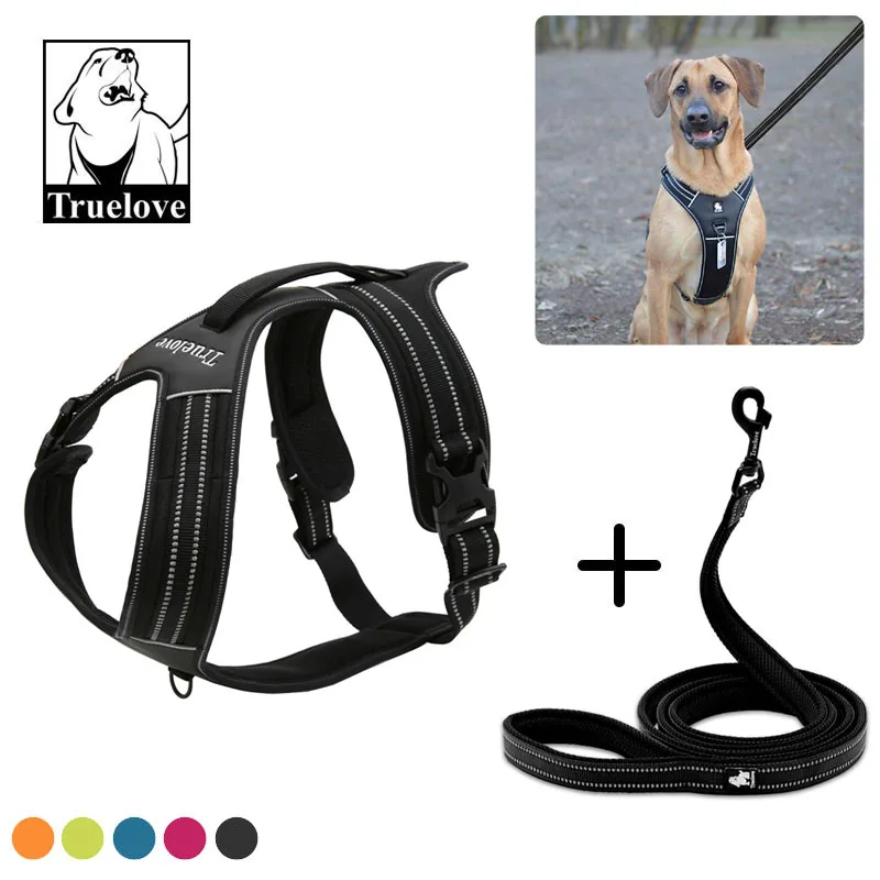 

Truelove Dog Harness And Leash Set Dog Vest Nylon Mesh Leash Lead Training Running For Medium Large Dogs German Shepherd