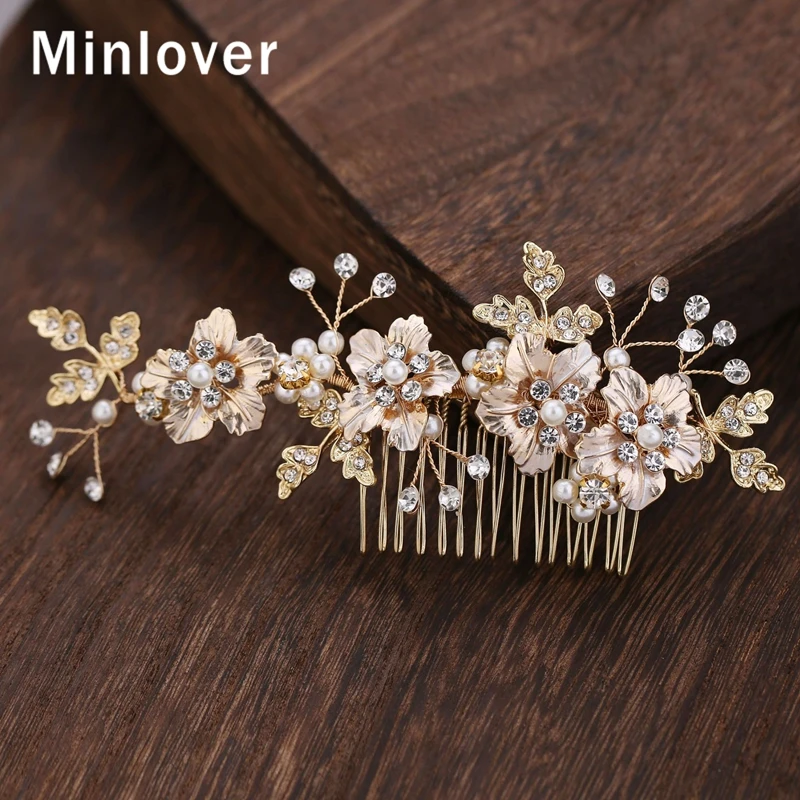

Minlover Handmade Rhinestone Hair Comb / Pin Wedding Hair Accessories Pearl Bridal Hair Ornament Head Wear Hair Decoration FS318