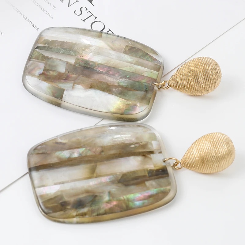 

Flashbuy Simple Big Geometric Acrylic Drop Earrings For Women Geometric Women Girl Gift Fashion Jewelry Wholesale Earrings
