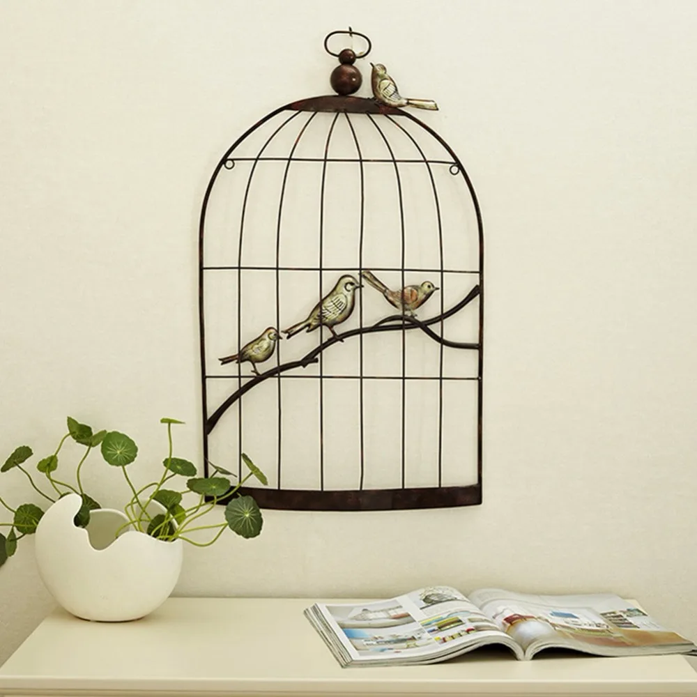 Large Iron Antique Decorative Half BirdCages Classic Iron Birdcage With Artificial flower for Wedding Home Deco (7)