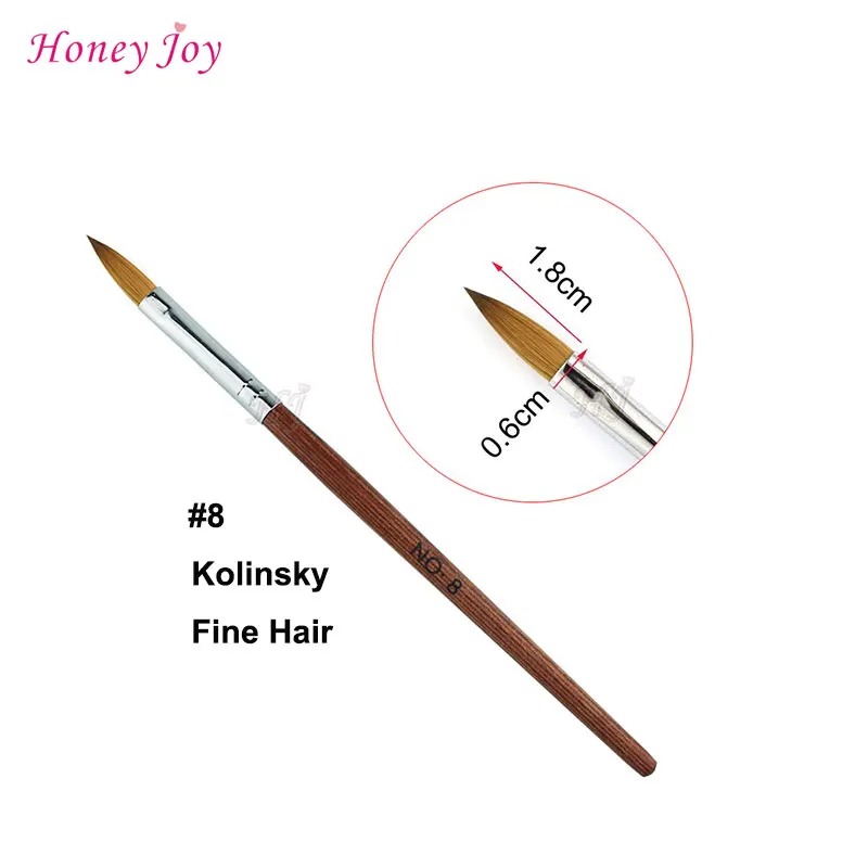 Fine Hair Size No.8 Kolinsky Sable Acrylic Nail Art Brush Uv Gel