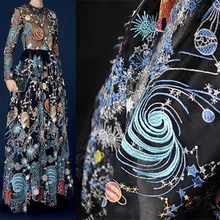 1 ярд красивая звезда вышивка африканская кружевная ткань высокого качества африканская вышитая Тюль кружевная ткань