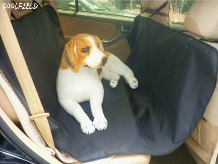 Black Car Pet Seat Covers Waterproof Back Bench Seat 600d Oxford