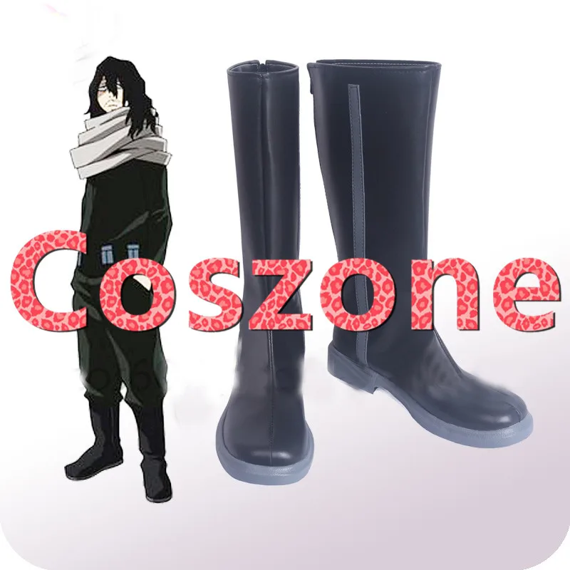 My Hero Academia Boku No Hero Akademia Shota Aizawa Black Shoes Cosplay Boots (1)