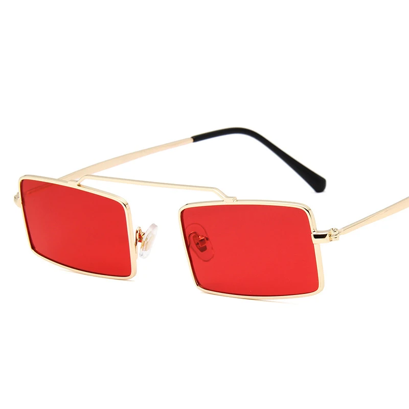 Xinfeite Солнцезащитные очки Ретро маленькая металлическая квадратная оправа личности красочные UV400 для отдыха на открытом воздухе солнцезащитные очки для мужчин и женщин X482 - Цвет линз: 1