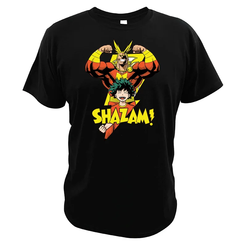 

Shazam Tshirt All Might Japan Anime My Hero Academia Camiseta EU Size Cotton Boku T shirt