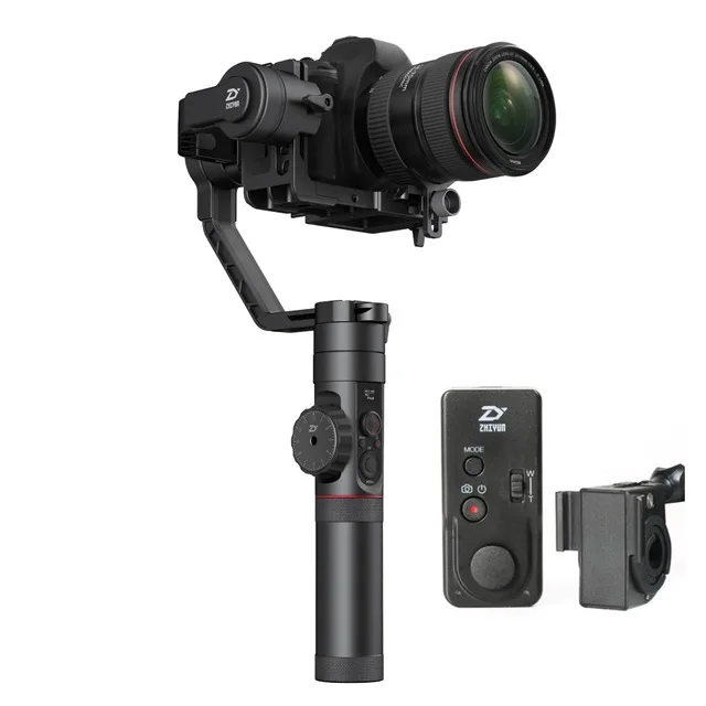 Новые Zhiyun Crane 2 3-осевой портативный монопод с шарнирным замком видео Камера гироскоп стабилизатор для беззеркальная камера DSLR Canon 5D2/5D3/5D4 DHL - Цвет: with remote 02