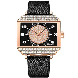 2018 квадратных часы женский стол кварцевые Водонепроницаемый кожаный ремень Простой Повседневное момент спортивные наручные часы лучший